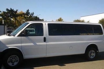 Private shuttle service white van